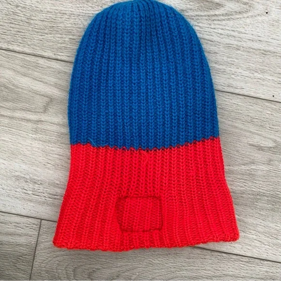 Vintage Blue and Red Knit Beanie “Modulate with ME” 70’s - Picture 6 of 12